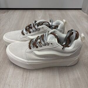 Vans Knu Stack White Chunky Platform Skater Y2K Suede Shoes Women 10 Men 8.5 NEW